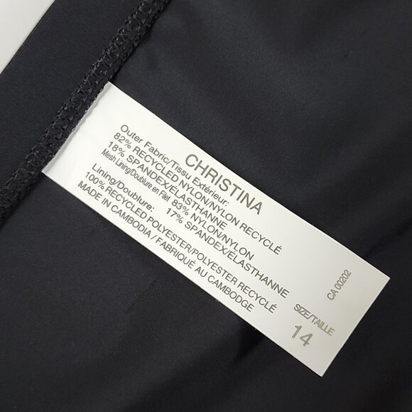 CHRISTINA Women's 2 Piece Tankini Swimsuit Fuschia Black Built-In Bra Size 14 - Picture 15 of 16